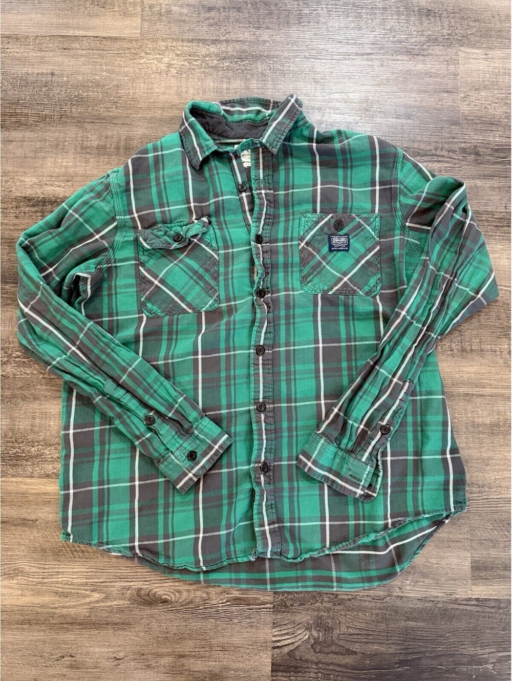 Polo Ralph Lauren Mens Shirt XL Long Sleeve Button Front Flannel Plaid Green
